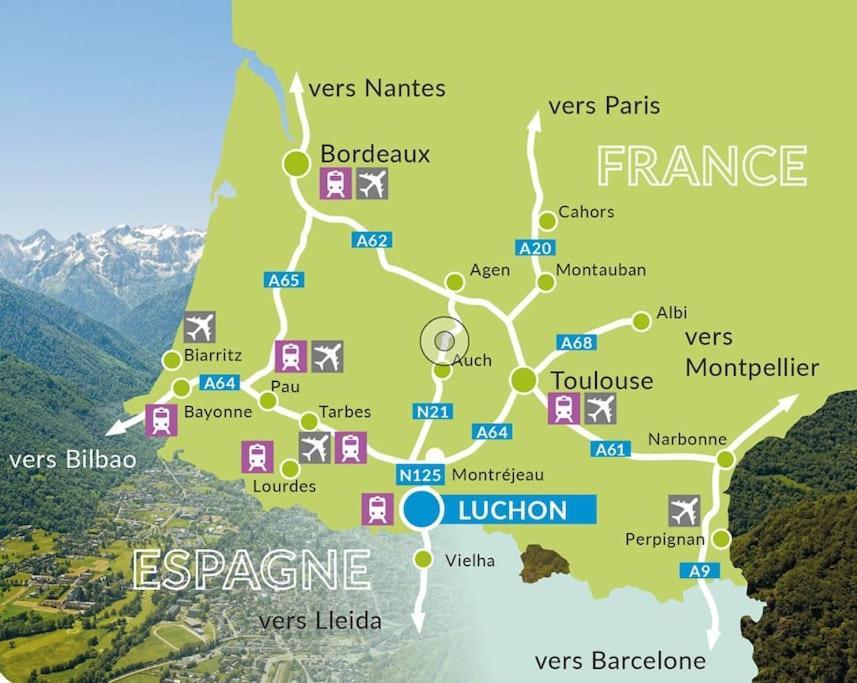 Chez Louise, Appartement T3 A Deux Pas Du Centre Bagnères-de-Luchon المظهر الخارجي الصورة